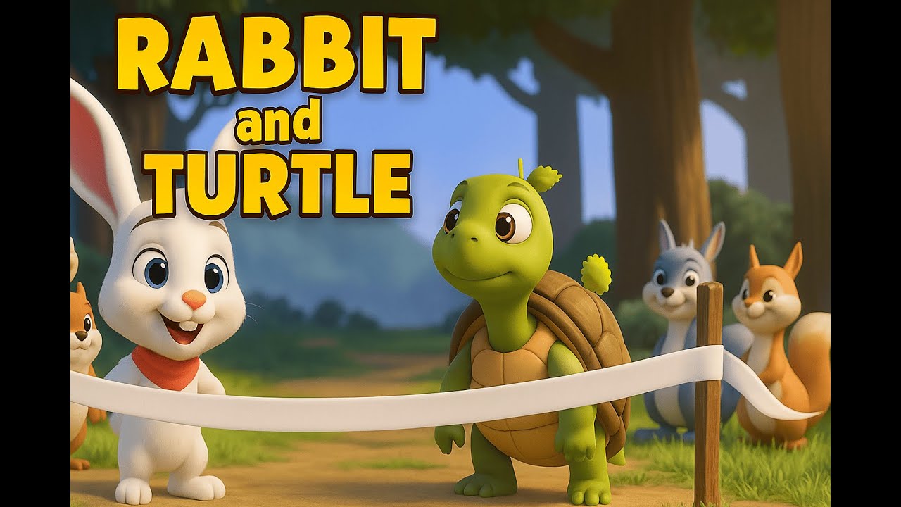 Rush Rabbit Turtle 🐰🐢 Rabbit and Turtle | Fun Adventure Race for Kids! #fable #fairytale # ...