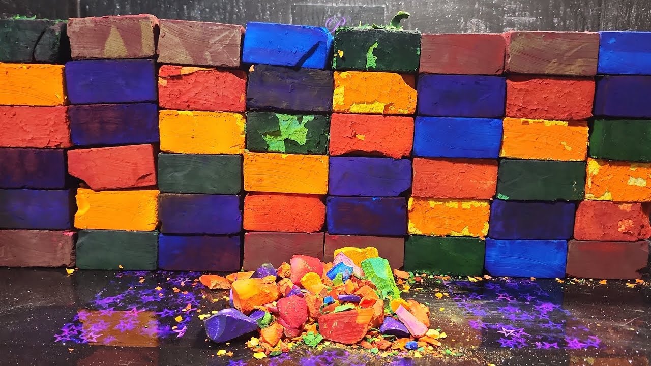 48 Dyed Chalk Blocks | Dusty | Crispy | Soft | ASMR I Oddly Satisfying ...