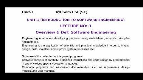 3CS4-07, Lec-1,Part-1, SE, Introduction to SE, Unit-1, Shashi Kant