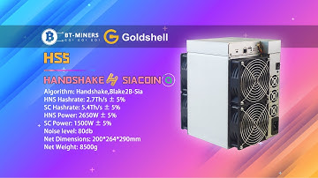 Goldshell HS5 Handshake & Siacoin Miner Setup