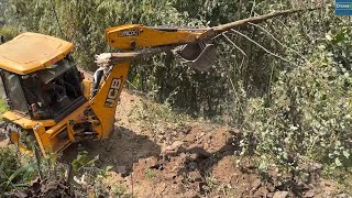 Working together with Mountain Villagers Cutting Rocky Hillside