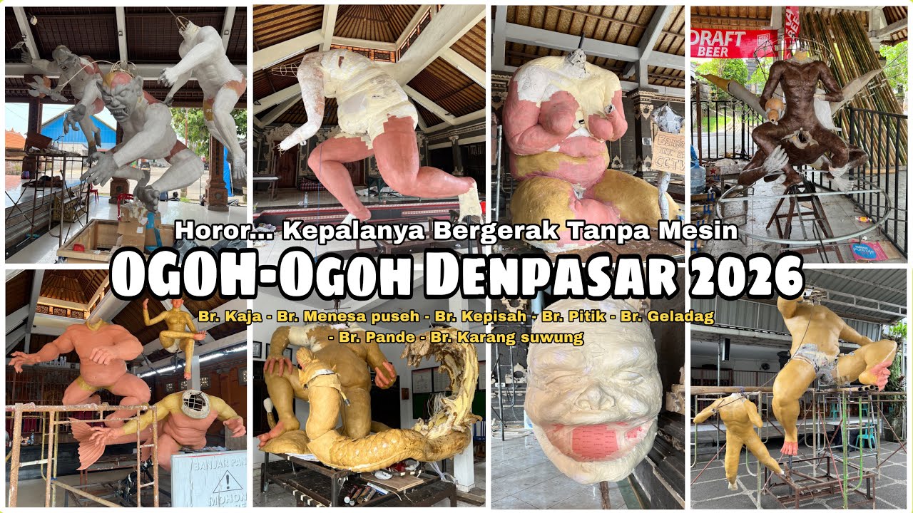 NGERI KEPALA OGOH OGOH DENPASAR BERGERAK SENDIRI TANPA MESIN - Keliling Pedungan awal Februari 2026