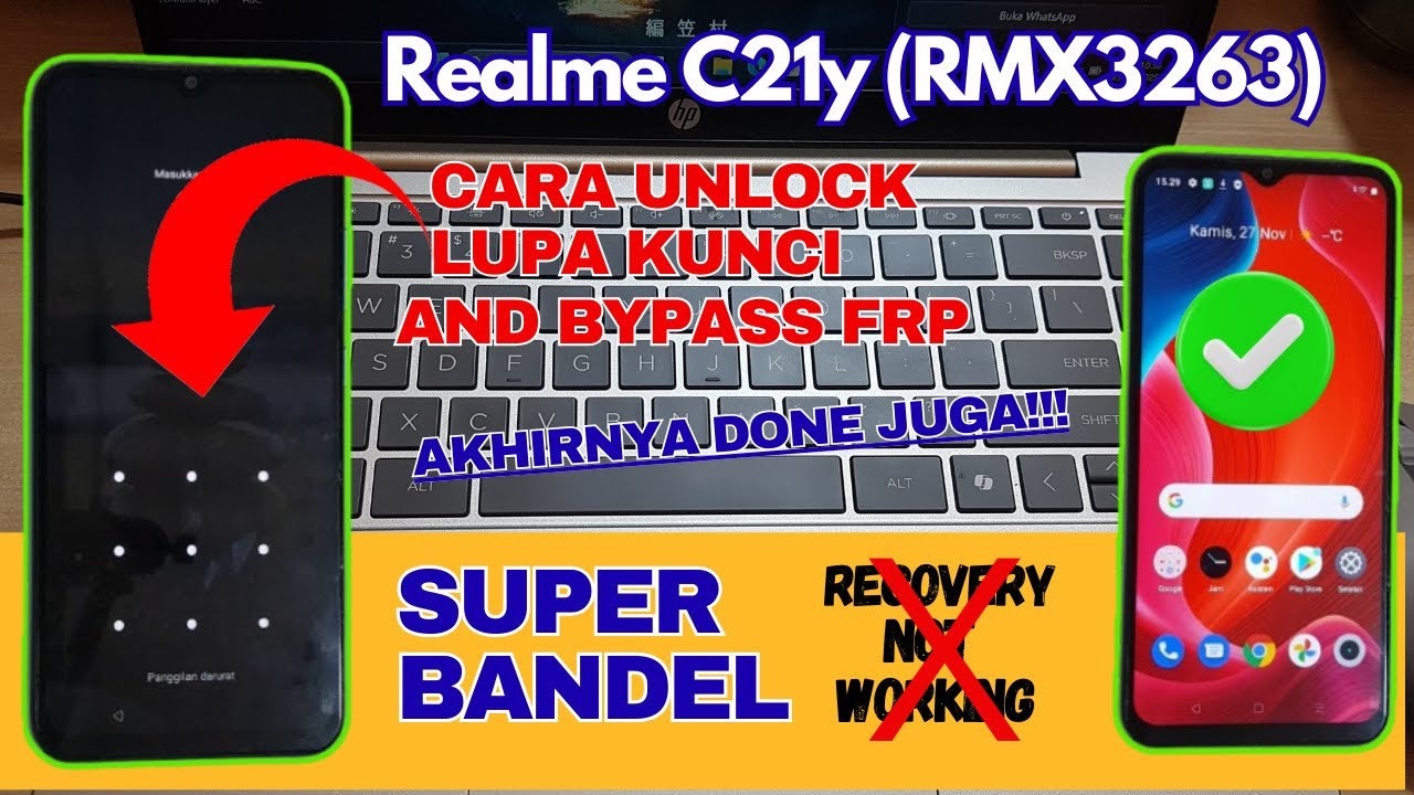 UNLOCK KUNCI & BYPASS FRP REALME C21Y‼️(RMX3263) ONE CLICK 100% DONE  ⁉️