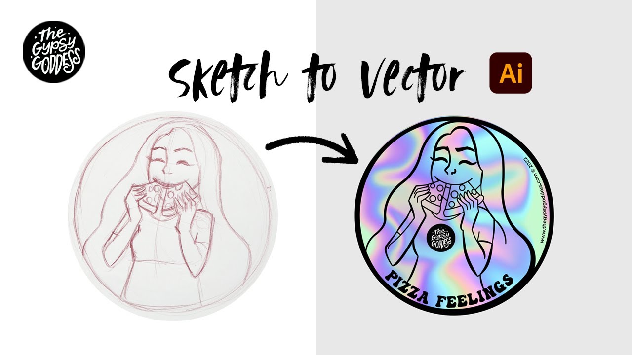 How to Turn your Sketch into Vector Art with Illustrator - YouTube