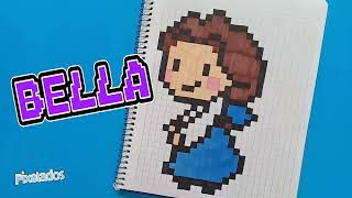 Details HOW TO DRAW BELLE FROM BEAUTY AND THE BEAST PIXEL ART - PIXELADOS Guide