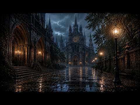 Rainy Gothic Chapel at Dusk | Dark Academia Piano for Reading, Writing & Study.