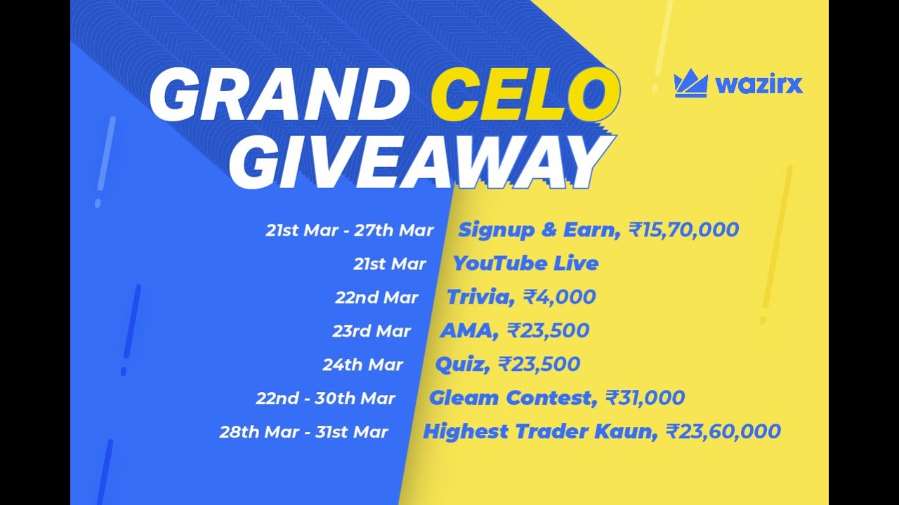 Must Attend Grand Wazirx Giveaway | Celo Coin Short Review In Tamil