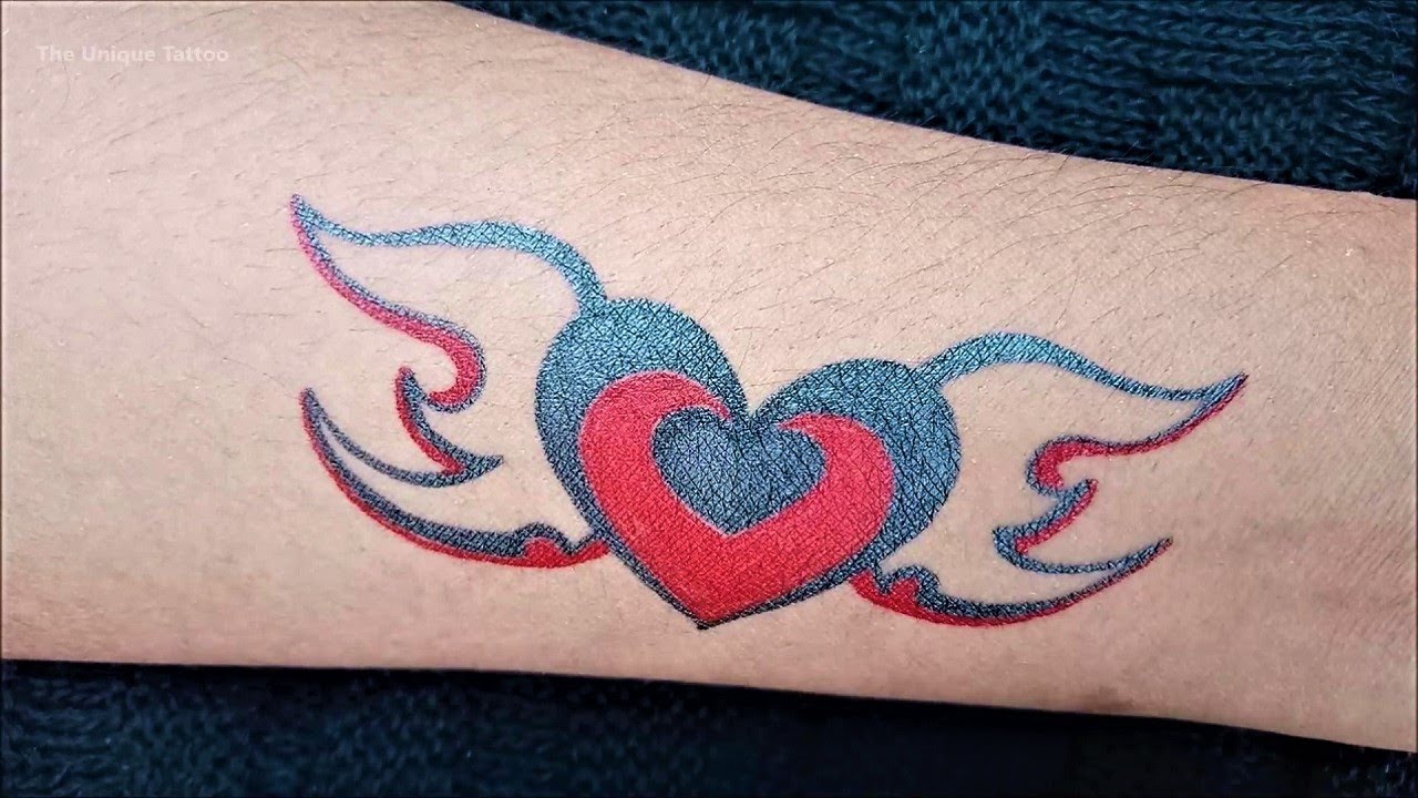 दल क टट बनन सख  How to make heart tattoo  tattoo designs    YouTube