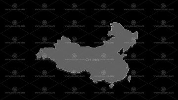 China animated map with alpha channel.
