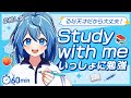 【作業用BGM】るなと一緒に勉強❄️✏️1時間 ⌇study with me⌇キャラクター⌇女の子⌇カラフルピーチ(非公式FA)