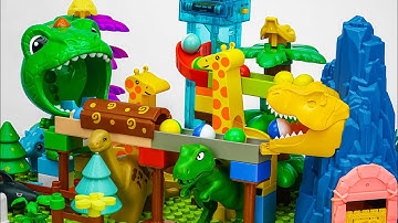 Satisfying Building Blocks Marble Run ASMR Very popular! Animal-themed block coasters compilation