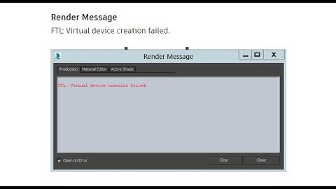 "FTL: Virtual device creation failed" 3ds Max error easy fix