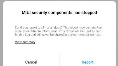 miui security component has stopped