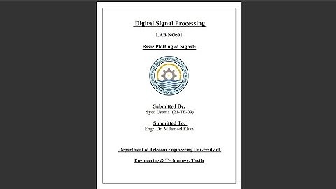 Basic Plotting of Signals Using MATLAB. | DSP | Lab #01