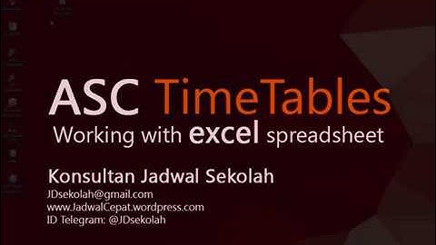 aSc Timeables Converter to Excel - EXCEL support for ASC TimeTables