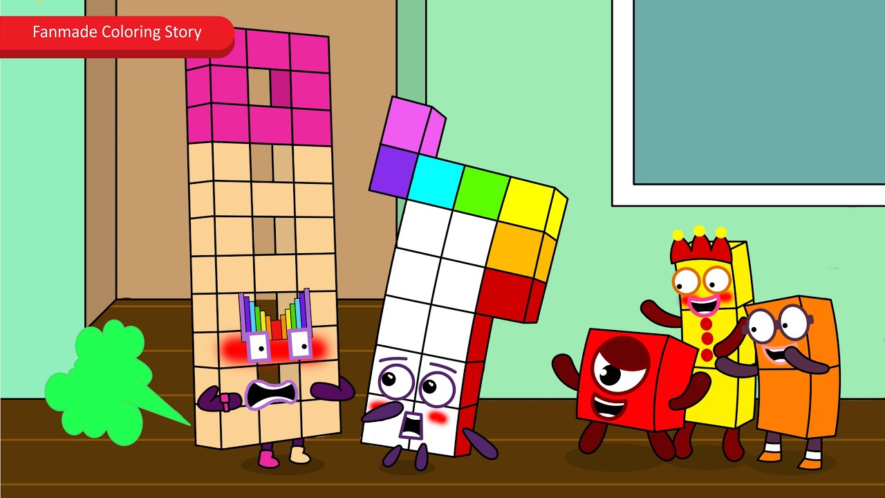 Farting Loudly! Numberblocks 18 to the Point of Embarrassment! | Numberblocks Fanmade Coloring Story