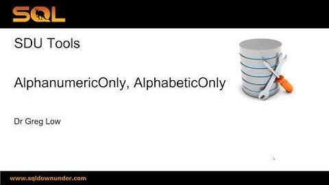 SDU Tools 70 Alphanumeric Only and Alphabetic Only in T-SQL