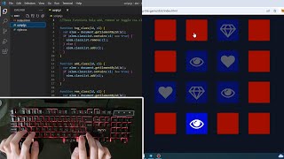 ASMR Programming - Make Matching Tile Game With JavaScript - No Talking