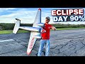 Giant rc airplane flying on eclipse day  eflite beechcraft