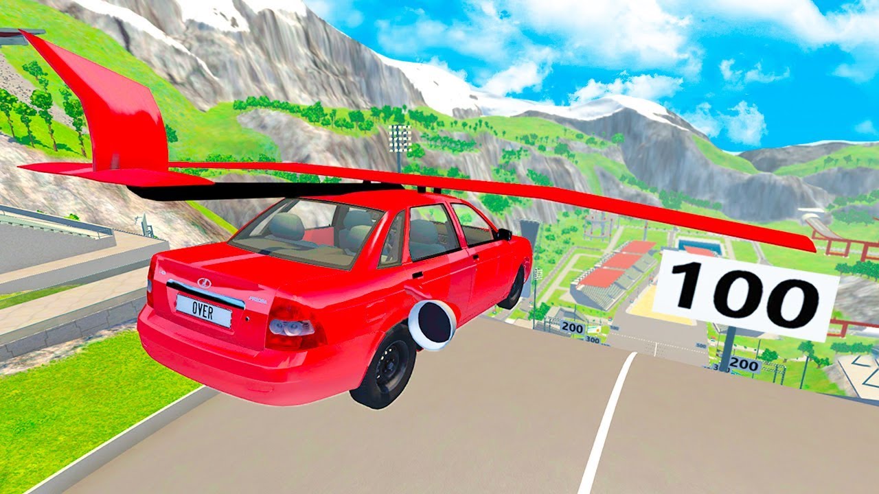 ⁣КТО ДАЛЬШЕ ПРЫГНЕТ ЧЕЛЛЕНДЖ! ЧАСТЬ 5 ОРИГИНАЛЬНЫЕ МАШИНЫ И ПРИОРА С КРЫЛЬЯМИ В BeamNG.drive