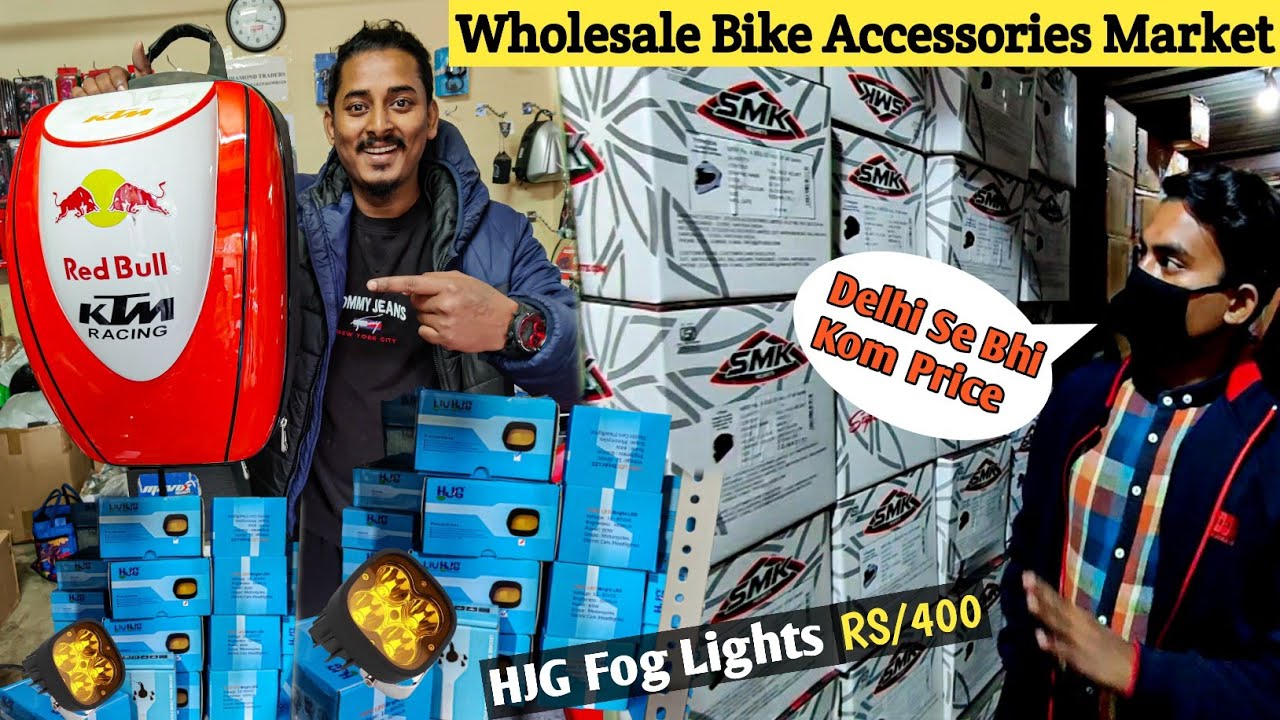 Bike Accessories wholesale Market in Guwahati AT road 🇮🇳 HJG Fog Lights