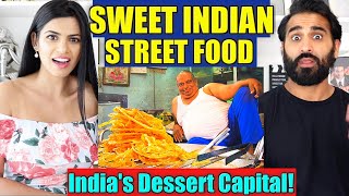 SWEET INDIAN STREET FOOD Tour in North India REACTION!!! | India's Dessert Capital!