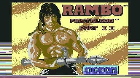 RAMBO (OCEAN SOFTWARE) COMMODORE 64 C64 LOADING SCREEN + MUSIC MADCOMMODORE