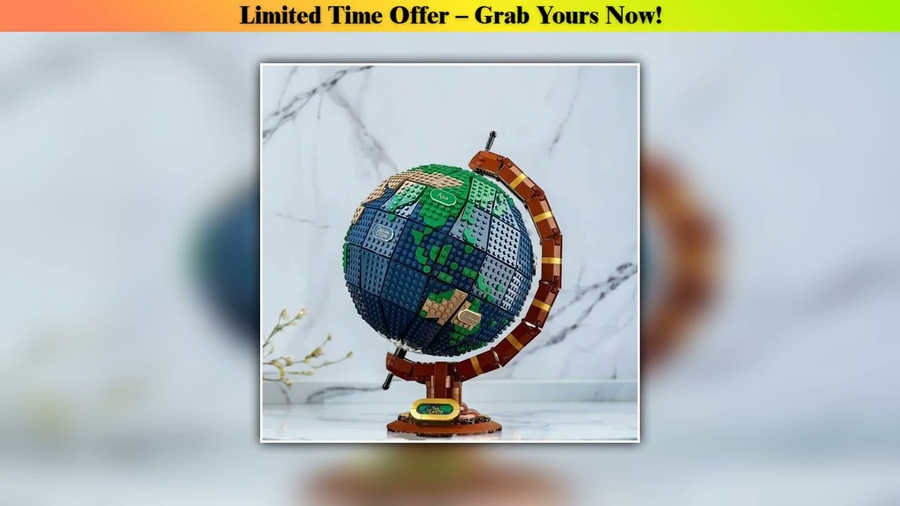 Slide New product 2585PCS creative globe map model building block technology MOC building block cre