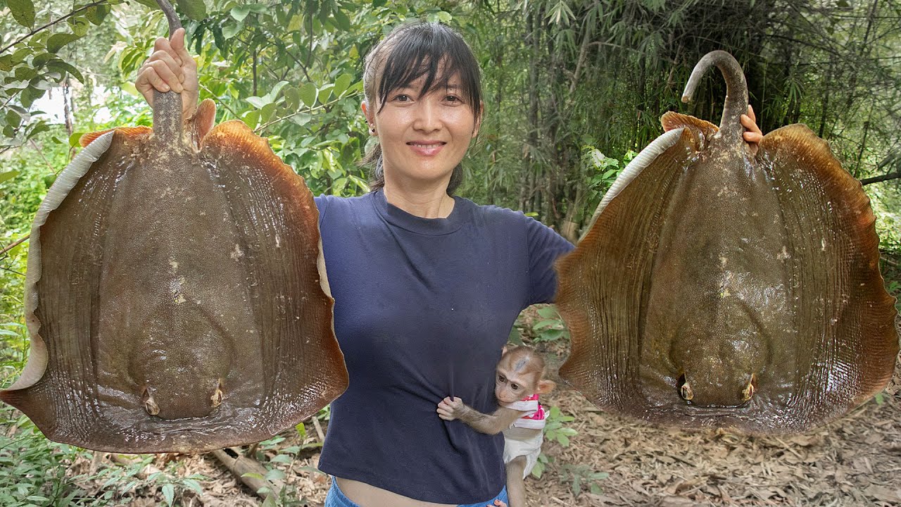 Tasty Stir Fried Stingray Curry with Eggplant 