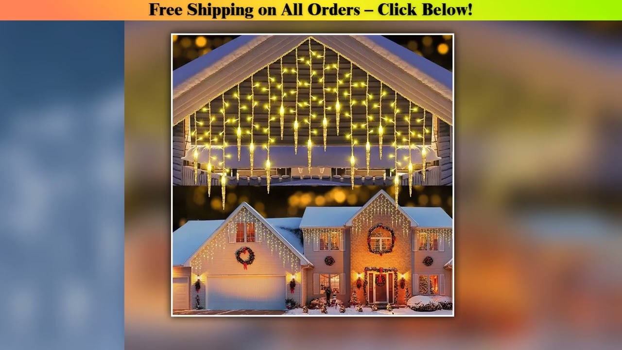 Christmas Garland LED Icicle Curtain String Lights Droop Outdoor Garden Street Wedding Decorative
