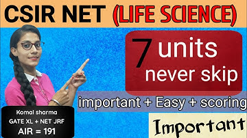 CSIR NET(Life science): 7 units never ever skip during your preparation 👍👍