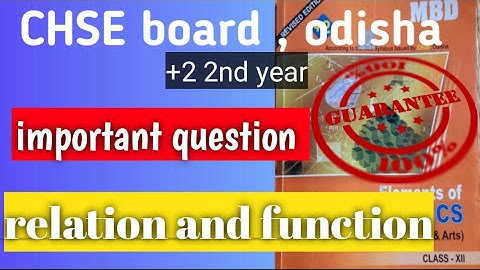+2 2nd year mathematics important questions || relation function