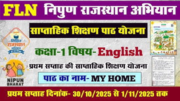 FLN Nipun Rajasthan Abhiyan l FLN Class-1 English Subject Weekly Teaching Lesson Plan l FLNclass1...