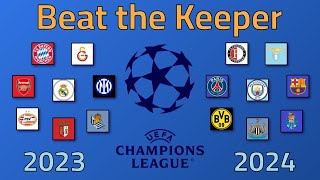 UEFA Champions League 2023\/24 - Round of 16 to Quarter Finals - Beat the Keeper | Marble Race