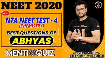 NEET Chemistry MCQ Mock Test Practise #4 Abhyas App | Crash Course NEET 2020 Preparation |Arvind sir