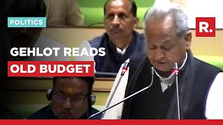 Ashok Gehlot Reads Old Rajasthan Budget For 7 Minutes In Assembly did Not Realise