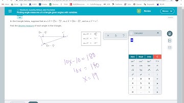 Finding angle measures of a triangle given angles with variables