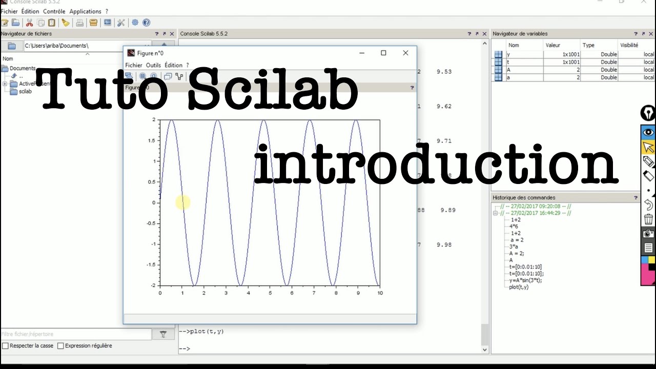Initiation à Scilab, Partie 1/5 : introduction - YouTube