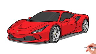 Как нарисовать FERRARI F8 TRIBUTO / рисунок спортивного автомобиля Ferrari f8 2020 года