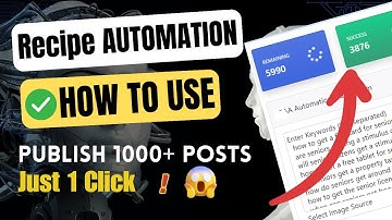 Recipe Automation Full AI Module - How To Use? | AI Buster | Unlimited AI Generated Recipe Content