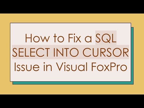 How to Fix a SQL SELECT INTO CURSOR Issue in Visual FoxPro