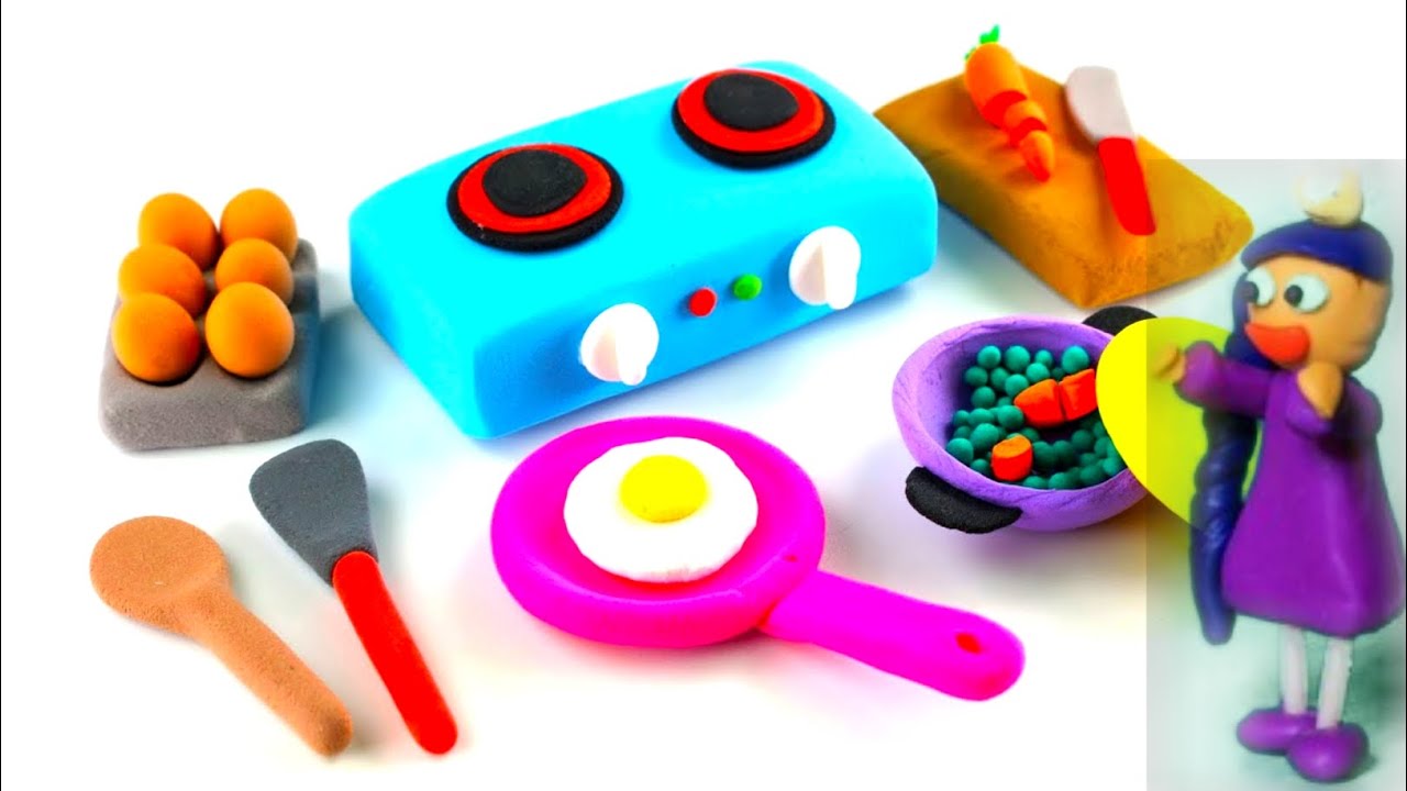 DIY how to make kitchen Set with polymer Clay Miniature Clay kitchen