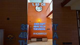 4 Bhk Villa Near Thevakkal Kuzhuvelpady. 7 Cent 3300 Sqft. Price 1.85Cr Contact 9142666520