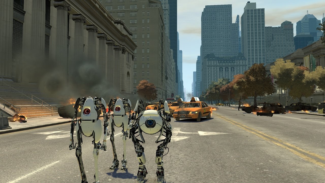 Grand Theft Auto IV - Portal 2 Co-Op Bots HD!