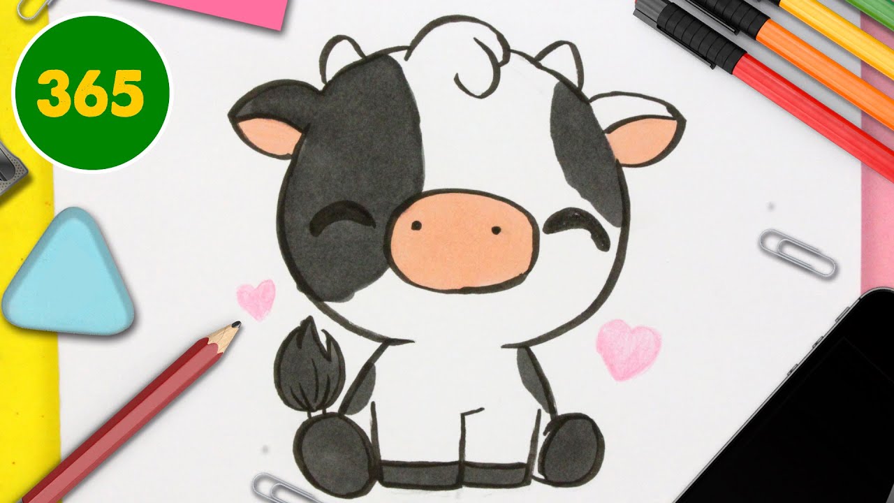 Come Disegnare Mucca Kawaii Come Disegnare Animali Youtube