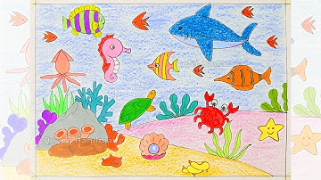 Vẽ con vật dưới đại dương | Vẽ đại dương trong mắt em | Vẽ sinh vật biển