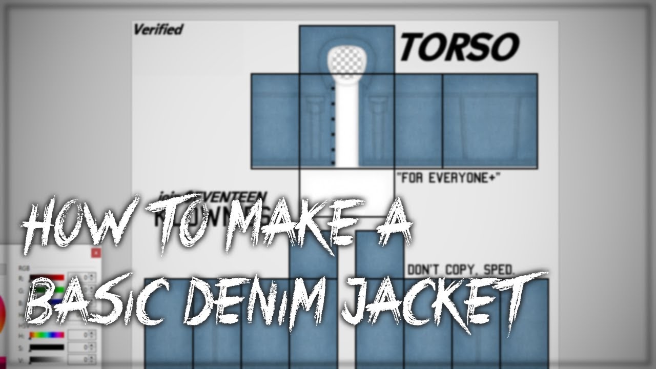 Roblox How To Make A Basic Denim Jacket Youtube - roblox jeans jacket template