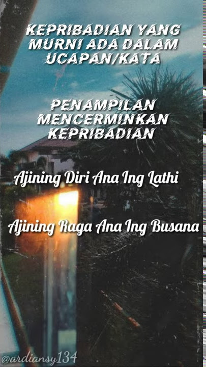 Quotes Lathi... **Ajining Diri Ana Ing Lathi**