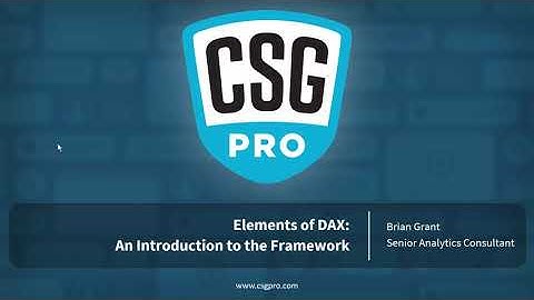 Elements of DAX 00-01: An Introduction to the Framework