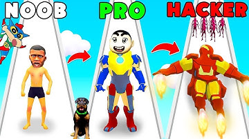 SHINCHAN UPGRADING IRON MAN TO MAX LEVEL IN IRON SUIT NOOB VS PRO VS HACKER WITH CHOP